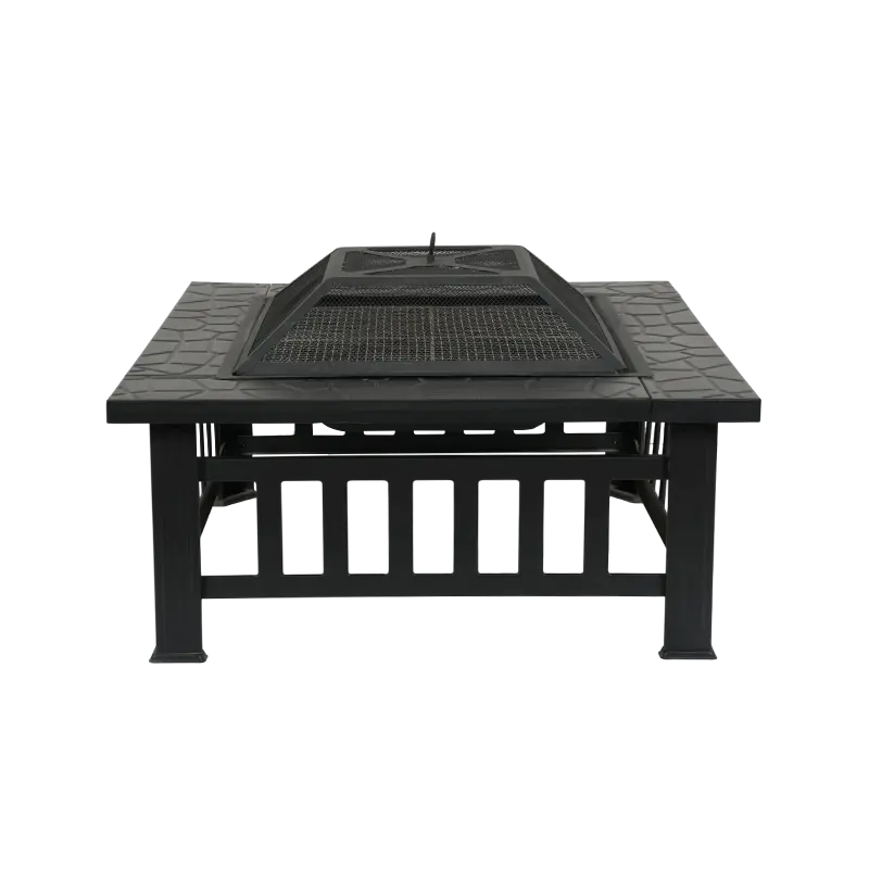 Garden Patio Charcoal Grill Table Full Cover Mesh Outdoor Fire Pit