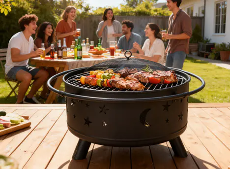 Outdoor barbecue grill for a party, enjoy a good time with friends.