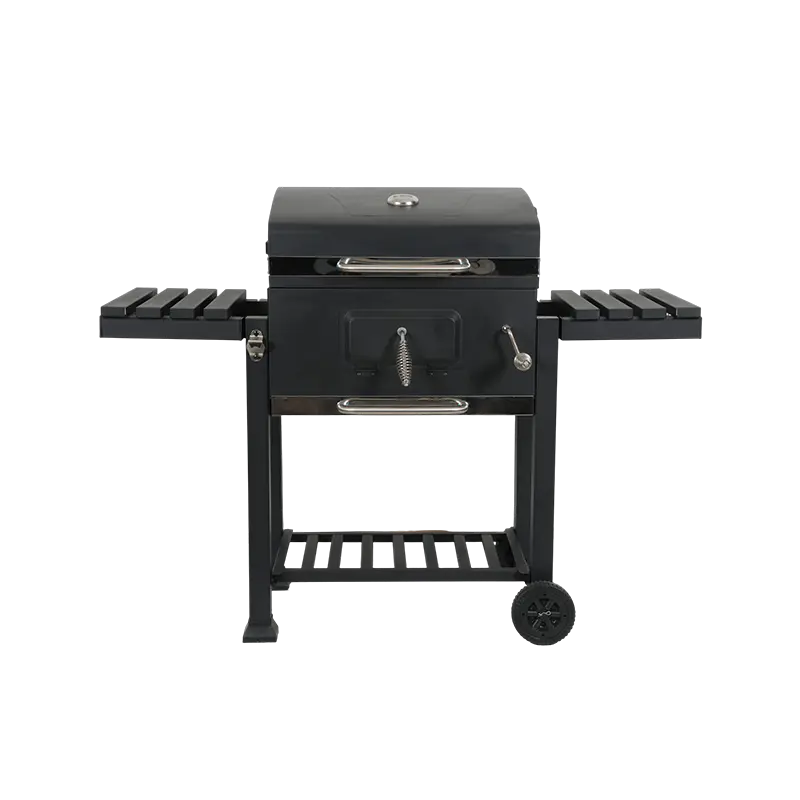Garden Patio American Style Trolley Charcoal Smoker Grill Square Furnace